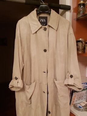 Zara Light Beige Long Trench Coat
